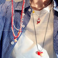 Niche style design summer small fresh apple beaded necklace for women insclassy sense casualfashioneasiest for match clavicle chain