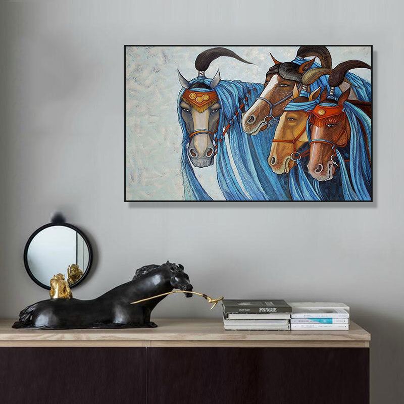 Ethnic minority decorative painting Inner Mongolia element oil painting Yunnan style B & B hotel box hanging painting bedroom living room