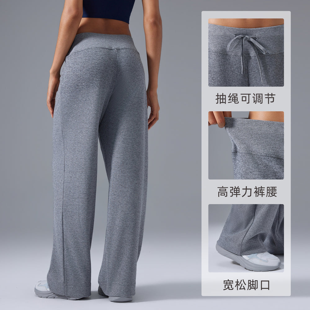 Casualloose wide-leg sports pants for women with drawstring drapedslimming lookfashioneasiest for matchstraight-leg pants summer thin style d25100