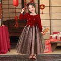 Ready-to-ship, hot-selling girls' formal dresses in festive red. new for , these long, elegant dresses are perfect for the new year and the fall/winter season. stylish and fashionable skirts