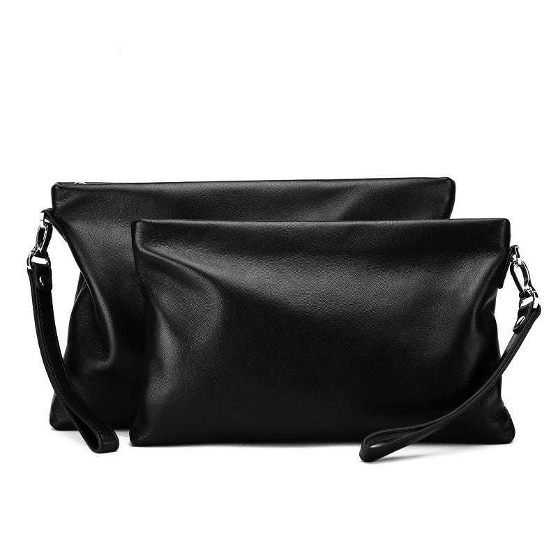 New men's bags, genuine leather casual handbags, first-layer cowhide envelope bags, large-capacity clutch bags, soft leather men's clutch bags.