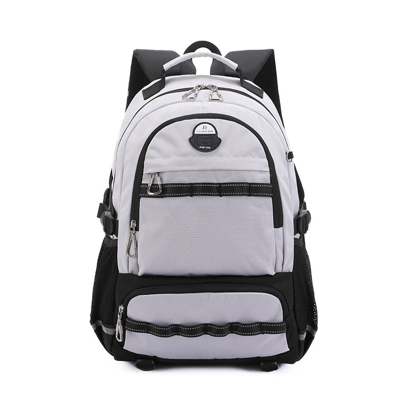 New student schoolbag women's large-capacity schoolbag men's trendy backpack travel leisure backpack travel lightweight