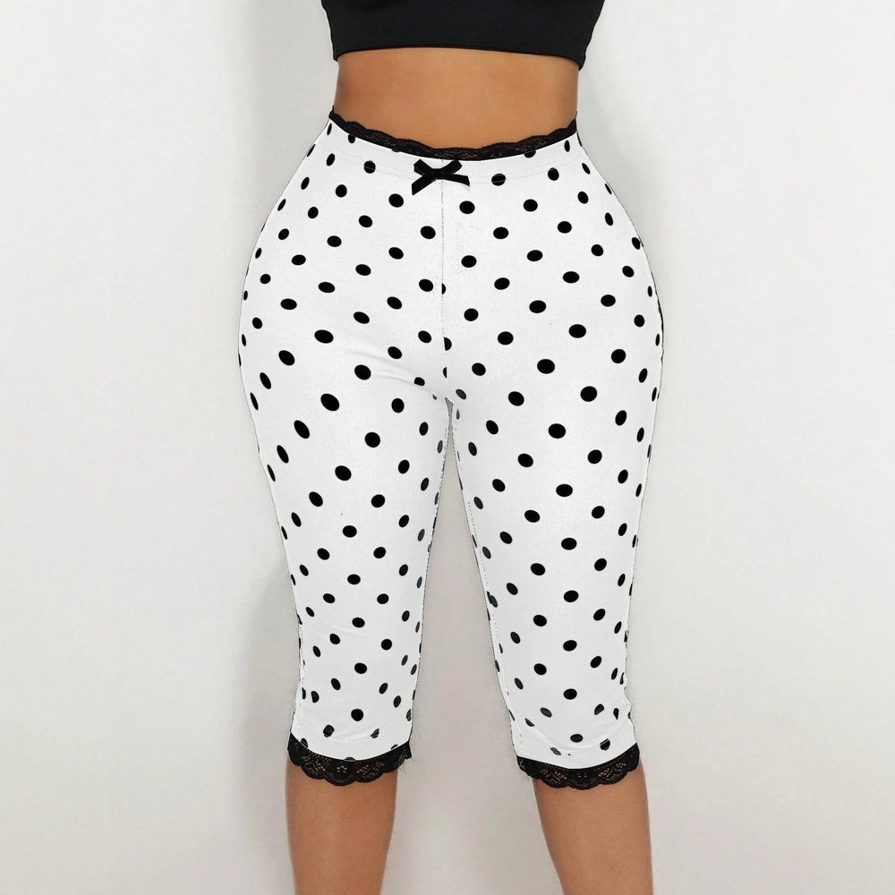 cross-border best selling pants, seven-point pants, multi-color women's high waist silmlacepatchworkcasual pants