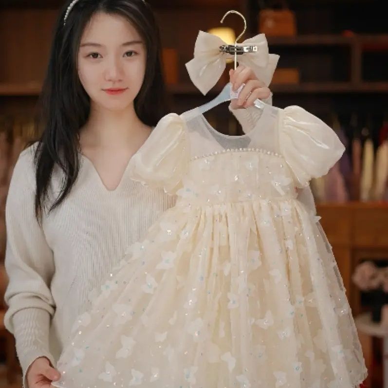 Girls'  new fashionable princess dress - birthday party, cake smock, and everyday wear