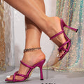 Women's purple high heel sandals - party fashion heels for going out, gatherings, and parties - sexy minimalist high heel sandals for women