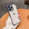 Electroplated four-corner anti-drop airbag case for iphone 15, 16, and 17 - precision cut, full coverage, transparent protective shell