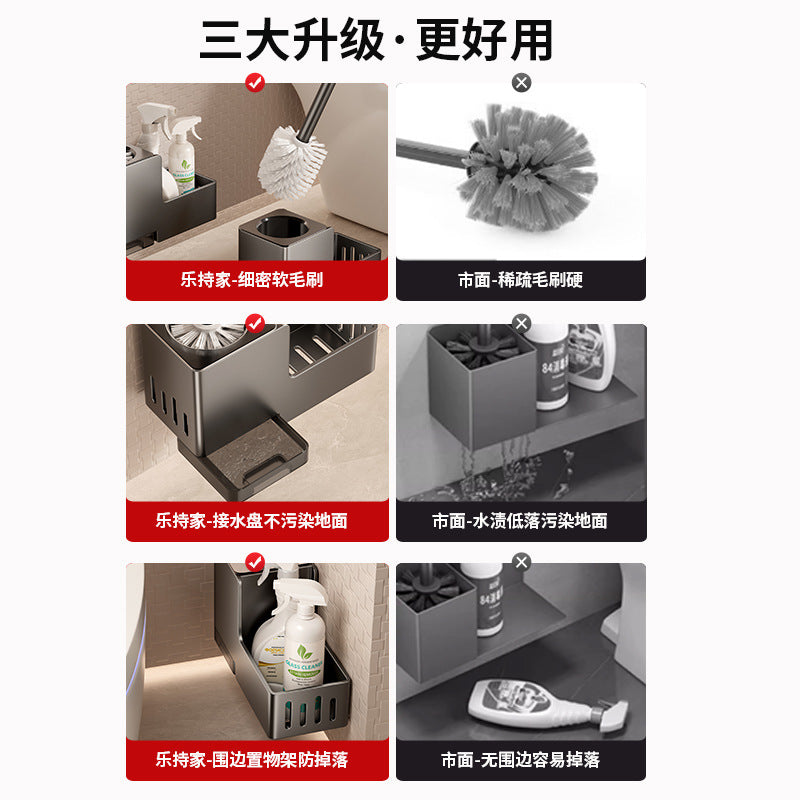Toilet brush - no drilling required, bathroom toilet brush, toilet bowl cleaner, all-around cleaning tool for a spotless toilet