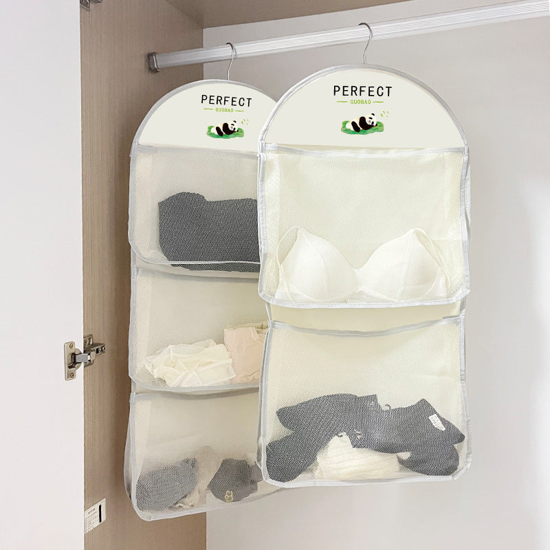 Socks storage hanging bag dormitory wardrobe underwear hanging bag hanging mesh pocket door storage finishing storage bag