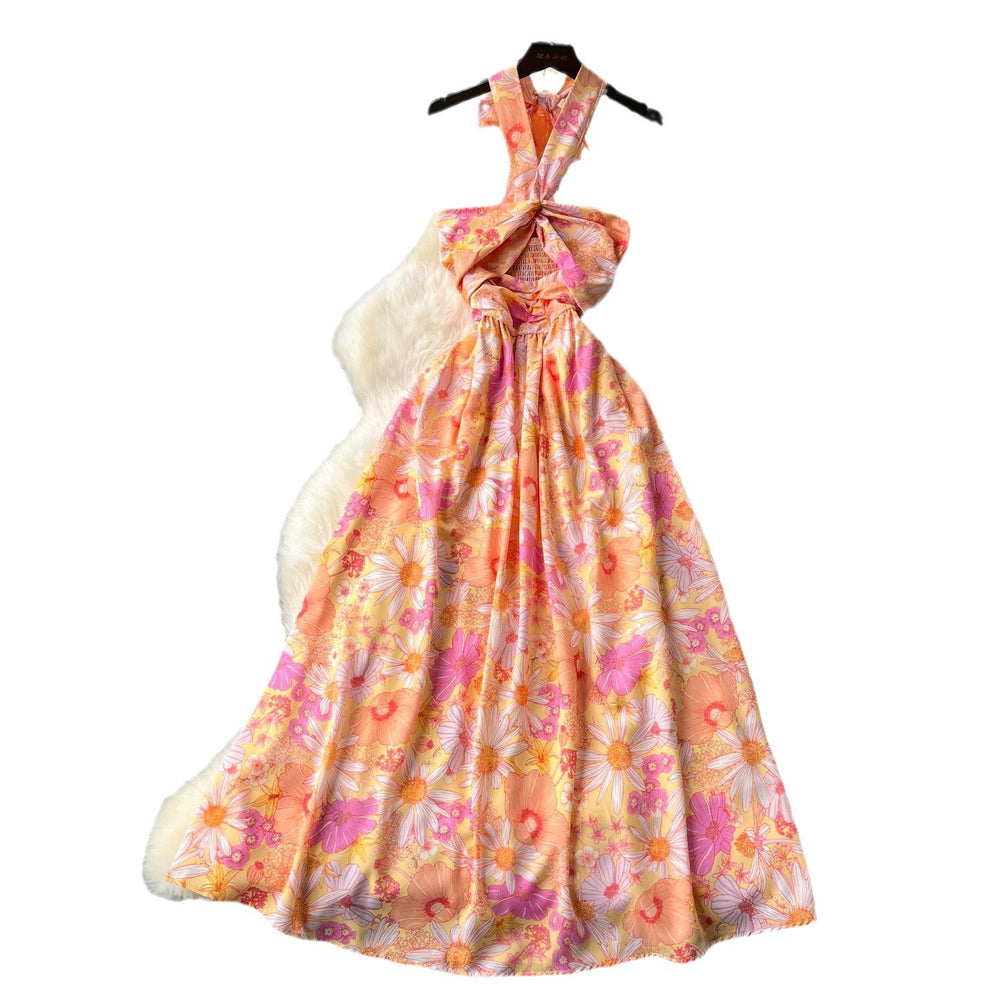 Sexycut outhalter suspender dress for women, pure lust atmosphere, waist slimming lookelegant super fairy holiday floral skirt