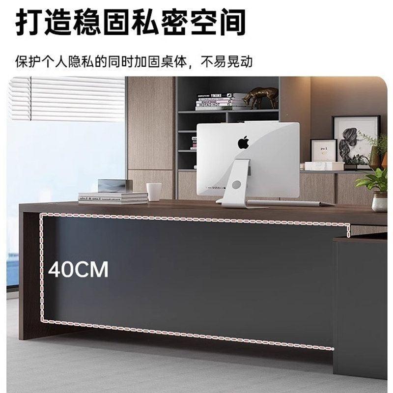 Modern home office desk computer table with chair, thickened desktop study table, office executive writing desk