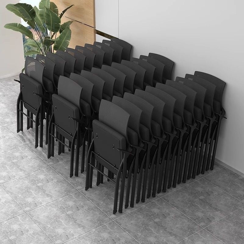 Institutional education foldable chair with backrest, office conference chair, training chair with writing board, office staff chair
