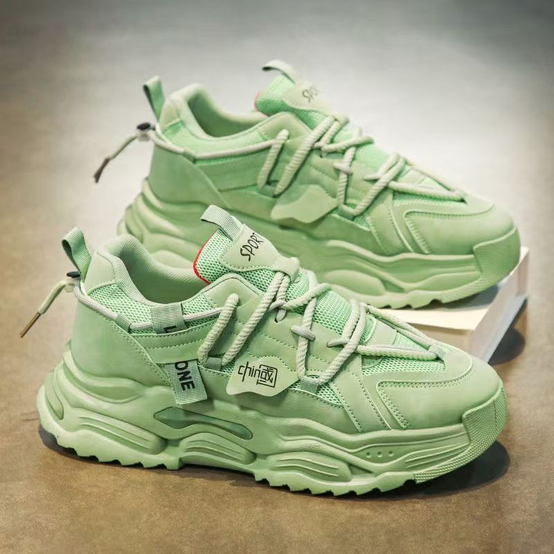 Men's shoes 2025 hot new styles: odor-resistant spring height-increasing men's athletic mesh thick-soled casual running dad shoes - trendy footwear
