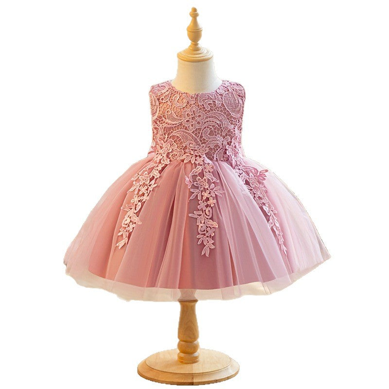New arrival cross-border kids performance dress lace princess skirt festival tutu skirt gauze skirt first birthday dress performance costume