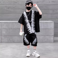 Boys' short-sleeve t-shirt and shorts set - summer loose fit casual kids' fashion brand new  trendy outfit - stylish and cool