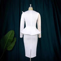 Am221017 designer cut piece patchwork dress beadinghigh waistslimming lookdress skirt