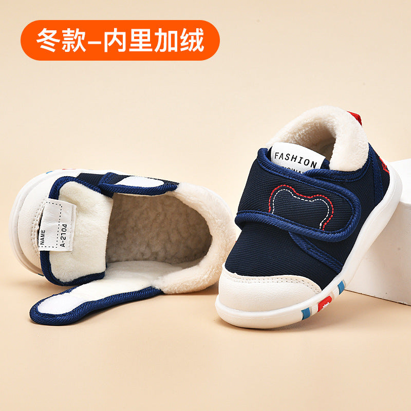 Toddler shoes for baby boys and girls, cotton shoes for 0-1-3 years old, infant and toddler soft-soled non-slip plush-lined thickened shoes for autumn and winter