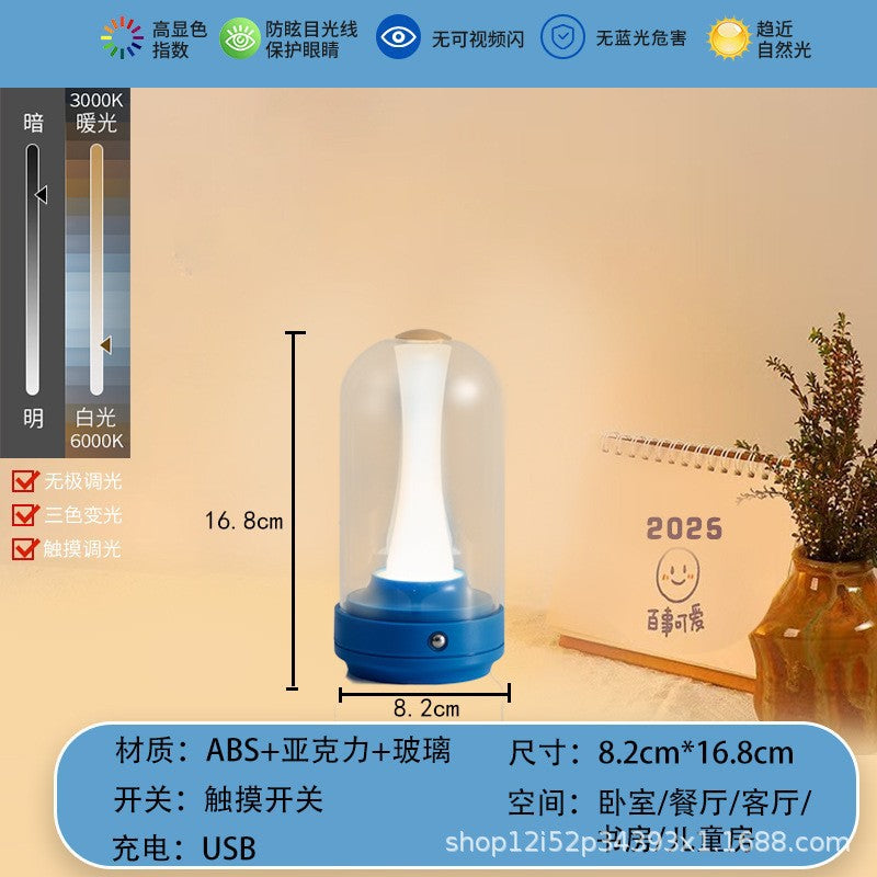 creative small waist led atmosphere bedroom bedside light luxury high-end night light bar desktop charging lamp