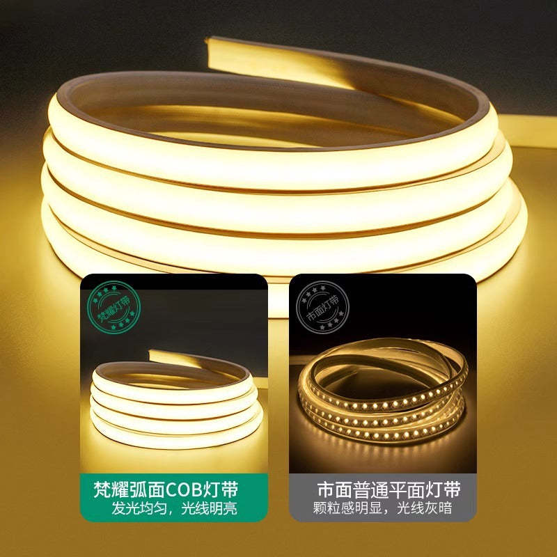 Led strip lights 220v outdoor waterproof super bright self-adhesive linear lights for home living room ceiling ambient lighting cob