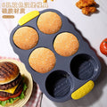 amazon silicone burger mold 6-piece enlarged handle bread mold kitchen baking tool non-stick baking pan
