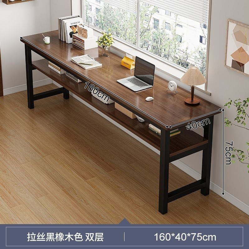 Long double desk student home bedroom study writing rental house rectangular computer desk narrow wall desk