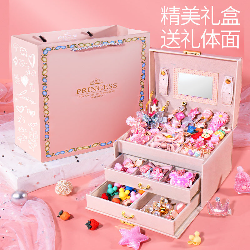 Princess-style hair accessories, hair clips, headbands, high-end storage jewelry box, children's cartoon hair ornaments gift box, wholesale for women