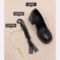 Mary jane shoes women's leather shoes 2025 leather new women's shoes petitesthick sole women's shoes high heels white shoes wedding shoes