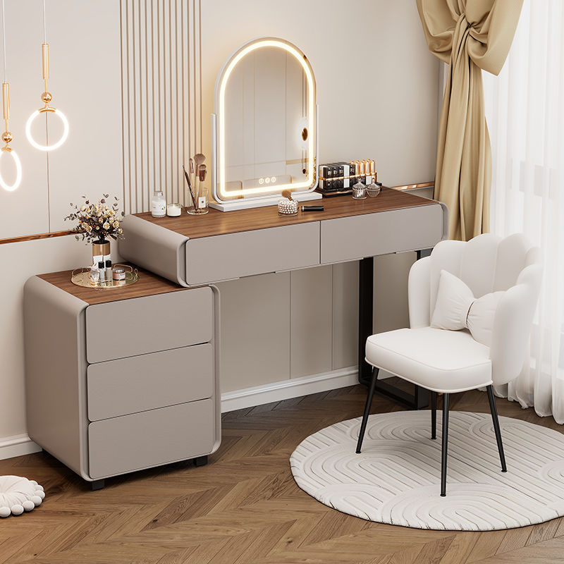 new master bedroom vanity table - solid wood, light luxury, high-end feel, chest of drawers integrated makeup vanity, bedroom makeup table