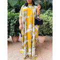 Fashion cross-border foreign trade africa  plus sizedress women's new summer chiffon printing long skirt