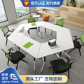 Desk trapezoidal foldable training table and chair combination patchwork bench conference table training room desk movable classroom