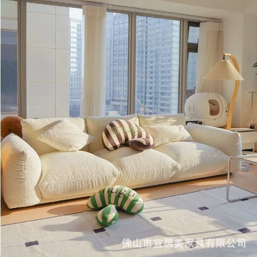 Arflex bread particle fleece fabric sofa - cream white, light luxury style, ultra-soft designer lazy sofa for living room