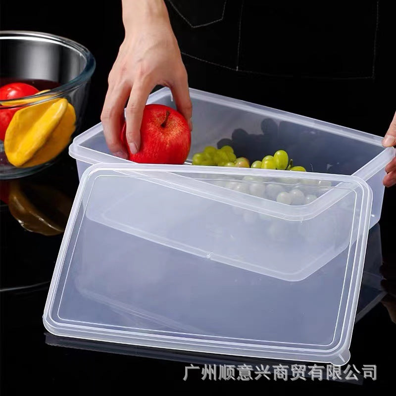 Rectangle transparent crisper food grade sealed box with lid refrigerator storage box kitchen plastic box lunch box wholesale