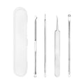 Keqi acne needle acne acne needle blackhead clip 4-piece suit stainless steel pick squeeze acne beauty tool wholesale