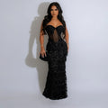 new european and american  export sequin party maxi dress - fashionable spaghetti strap bodycon a-line dress