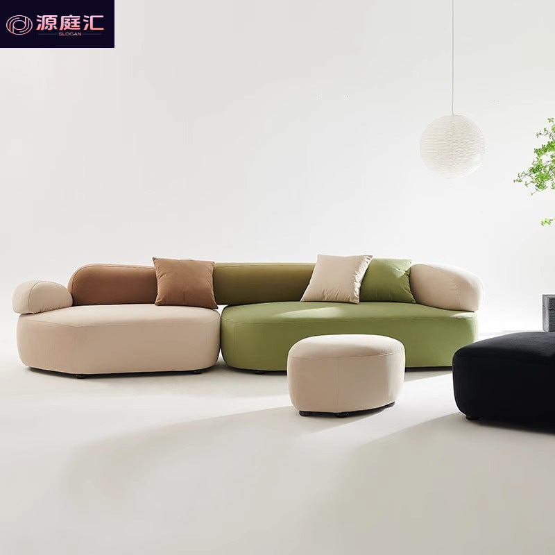 Italian pebble fabric special-shaped designer popular creative cream style curved module club hotel sofa
