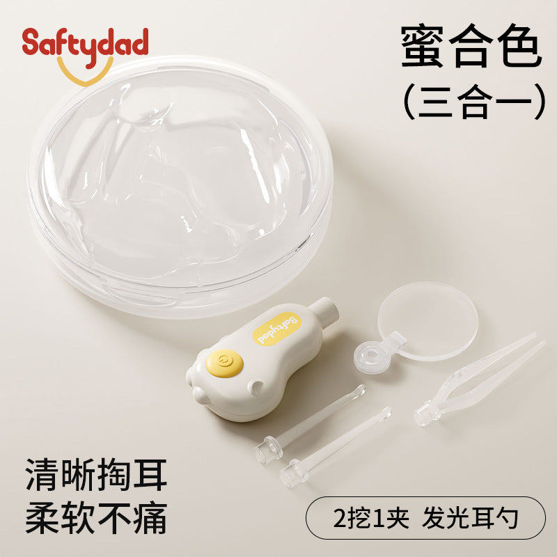 Shield dad kids luminous ear scoop with magnifying glass ear scoop ear picking tool visual luminous magnifying ear scoop