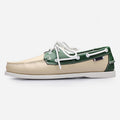 Men's leather casual shoes - handcrafted, low-cut, minimalist boat shoes in soft cowhide for business and driving, with front lace-up closure