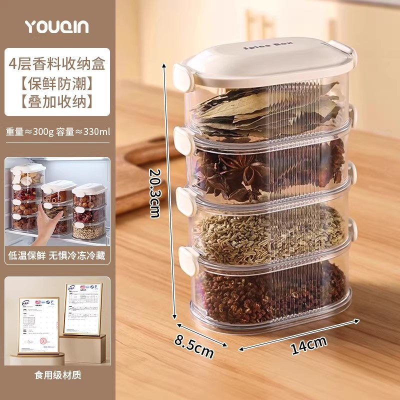 Seasoning storage box kitchen for home food grade seasoning spices chili pepper sealed storage jar combination suit