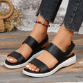plus sizeflatsvelcro sandals for women  new one-line casual fish mouth  cross-border sandals