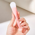 Large double-headed silicone facial mask brush with scoop, small waist, facial cleansing, smear-type mud mask brush, beauty tool