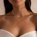 Fashion cross-border three-layer gold o-shaped chain copper-plated real gold box chain necklace accessible luxury clavicle chain jewelry