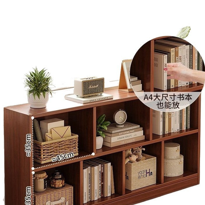Bookshelf storage rack simple floor-standing wall-mounted storage cabinet rental house multi-layer living room for home bedroom small bookcase