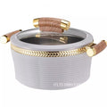 3pcs striped gold edge thermal insulation box 0.8l-2.0l-3.5l food warmer thermal insulation tableware