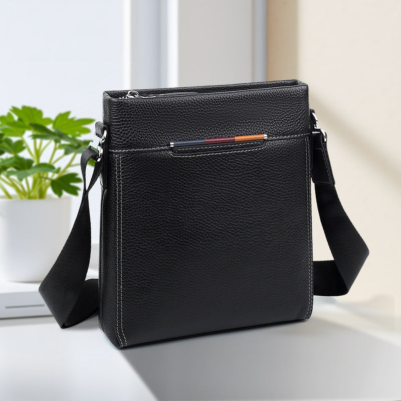 New leather men's shoulder bag fashion casual men's bag business senior sense bag versatile men's messenger bag