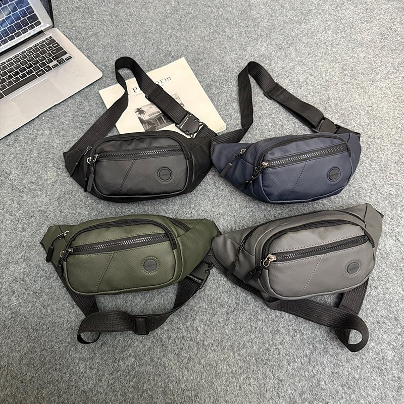 New men's fanny pack outdoor shoulder messenger bag change mobile phone fanny pack multi-pocket business go out breast bag wholesale