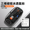 M136 transparent wireless bluetooth tri-mode mouse - rechargeable magnetic charging creative gift for laptops and office use