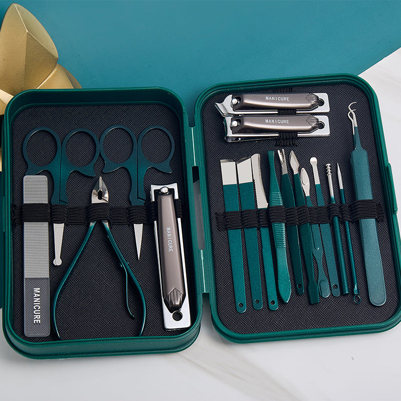 Stainless steel manicure pedicure knife manicure beauty tools complete set of nail tips eagle mouth pliers nail scissors suit wholesale customized