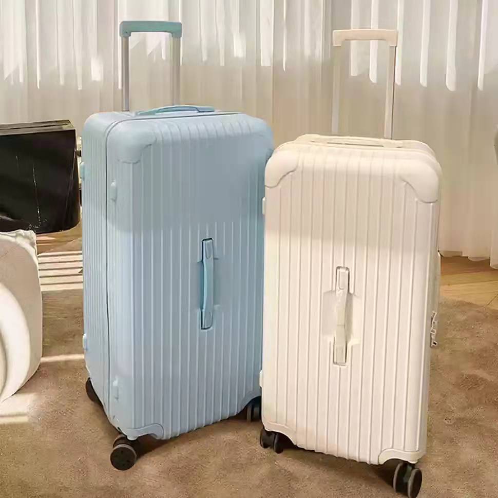 Large capacity suitcase Men's and women's trolley case Universal wheel Internet celebrity zipper password suitcase Thickened leather case 32 inches