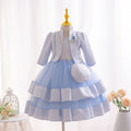 New three-piece children's formal dress set, featuring a beaded floral princess gown, perfect for little girls' piano recitals and flower girl outfits
