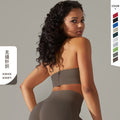 fashion seamless tight pure color beautiful back halter backless sports intimates running fitness yoga clothes tops women