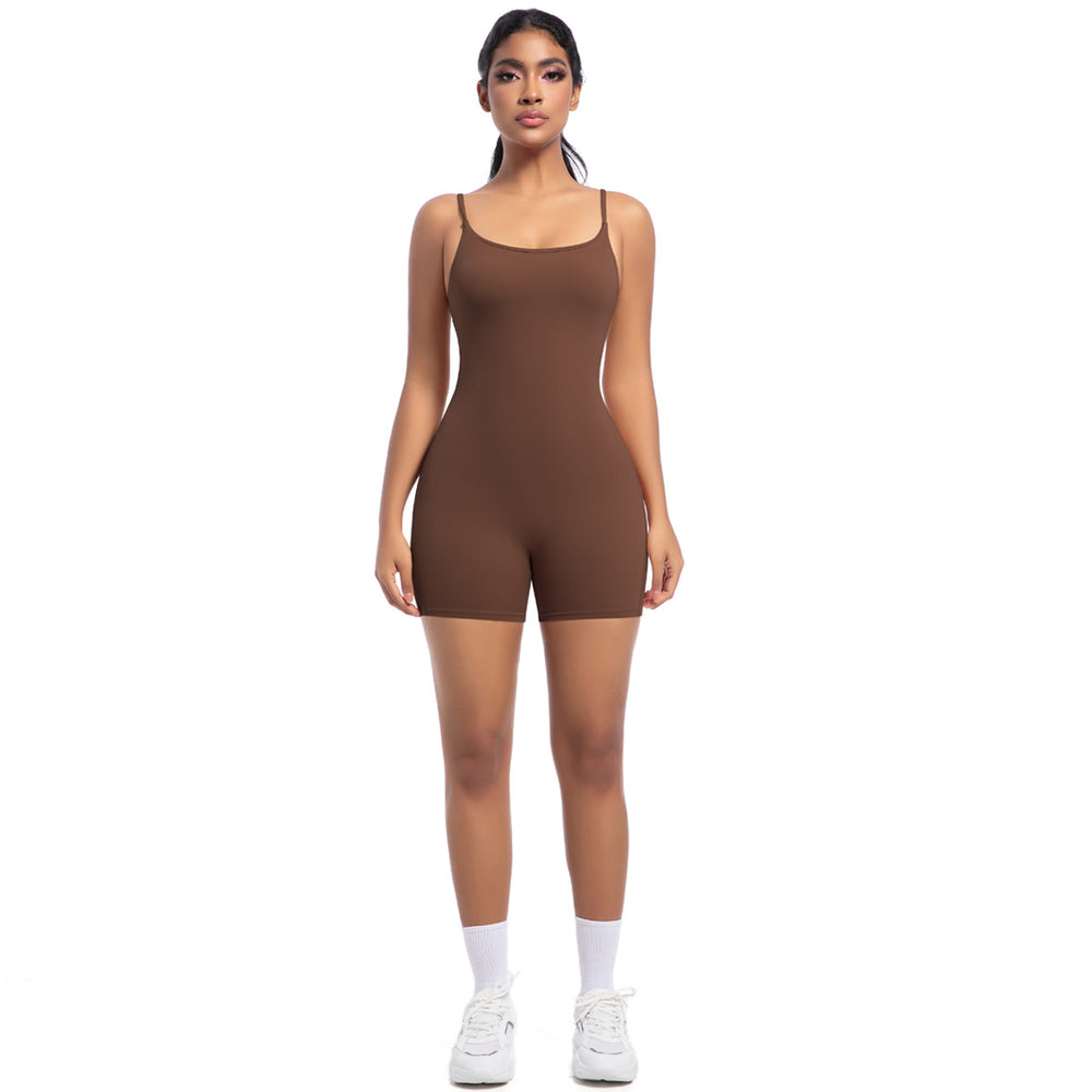 Fashion cross-border new arrival nude yoga sling jumpsuit dance running fitness sports one-piece tight yoga clothes